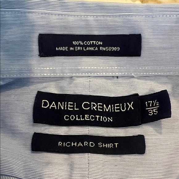 Daniel Cremieux  Light Blue Dress Shirt 17 1/2 x 35 - Picture 2 of 5